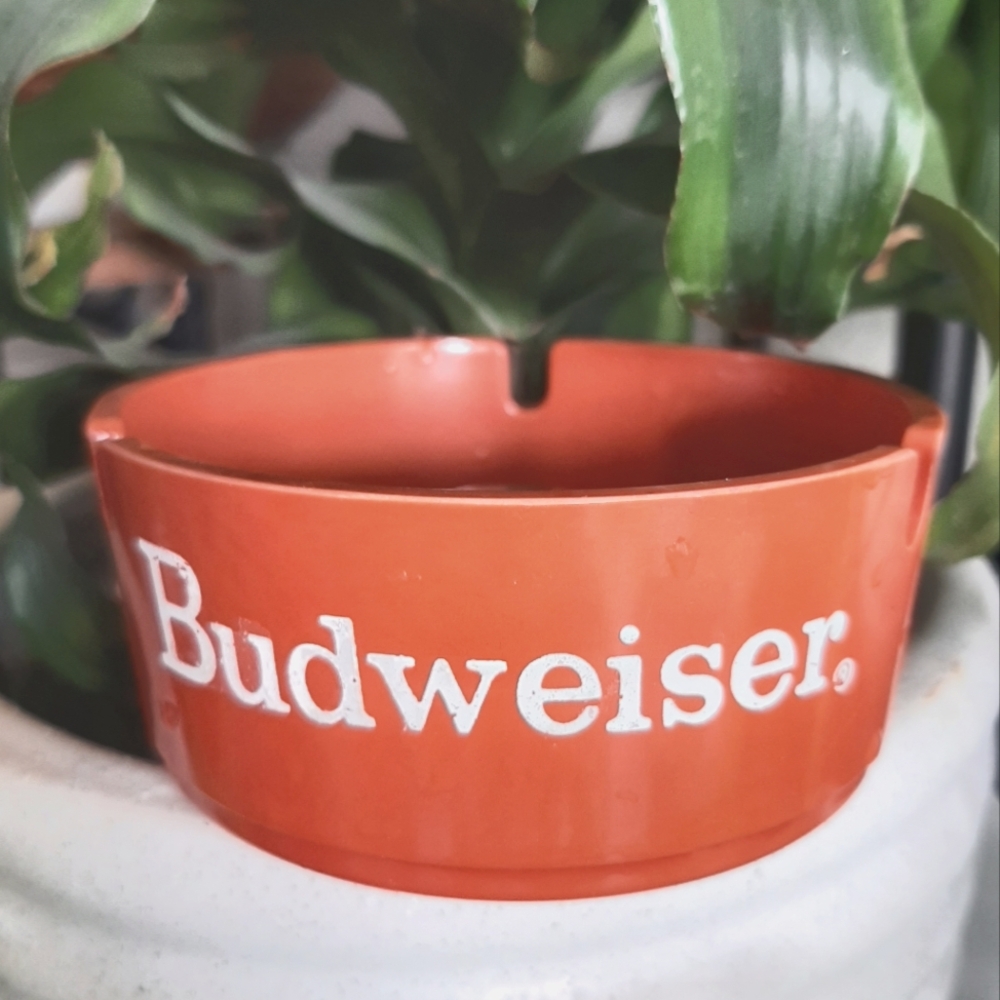 Vintage Budweiser Ashtray - Red